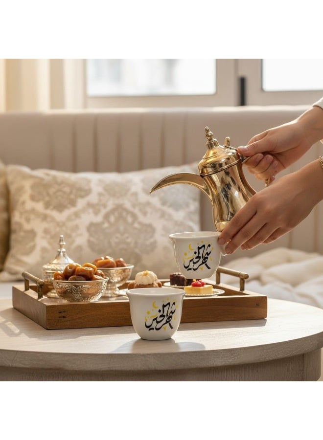 كريتر  طقم فناجين رمضان المخصص - 2 قطعة بعبارة شهر الخير مع علبة إهداء فاخرة - Image 3